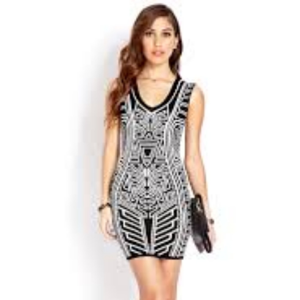 Forever 21 Night Moves Geo Sweater Dress